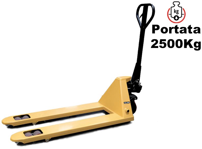 TRANSPALLET MANUALE BARBERO PIETRO EURO PB25 CON RUOTE IN POLIURETANO PORTATA 2500 Kg