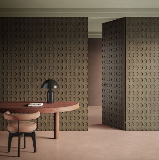 NOVITA' DAL CERSAIE 2026- MOSANTINE: NUOVA BOISERIE IN LEGNO A TESSERE BY SCRIGNO