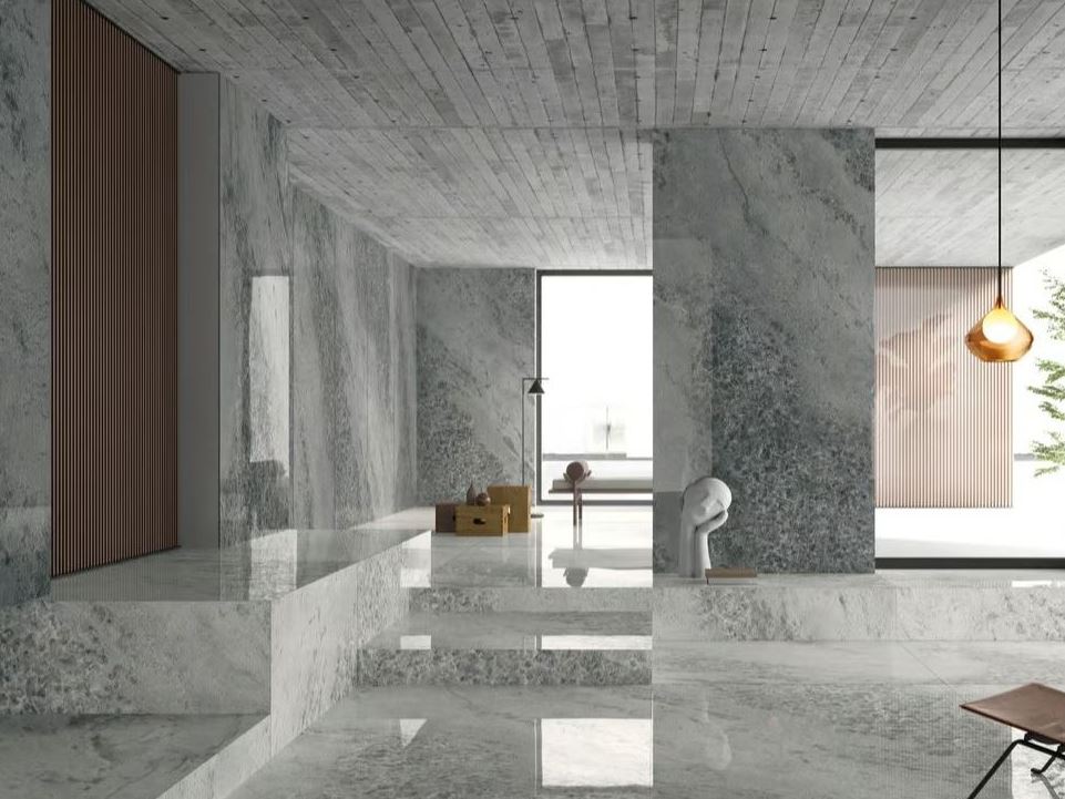 PAVIMENTI RIVESTIMENTI ARIOSTEA ULTRA CRYSTAL GREY EFFETTO PIETRA CRISTALLO 60 x 120 RETT LUCIDO 1^ scelta 8 mm